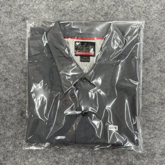 Quiksilver Men's Shirt Casual Relax, Button-Up, Short Sleeve, Gray Silver Size M - Picture 12 of 12
